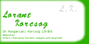 lorant korcsog business card