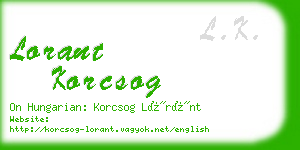 lorant korcsog business card